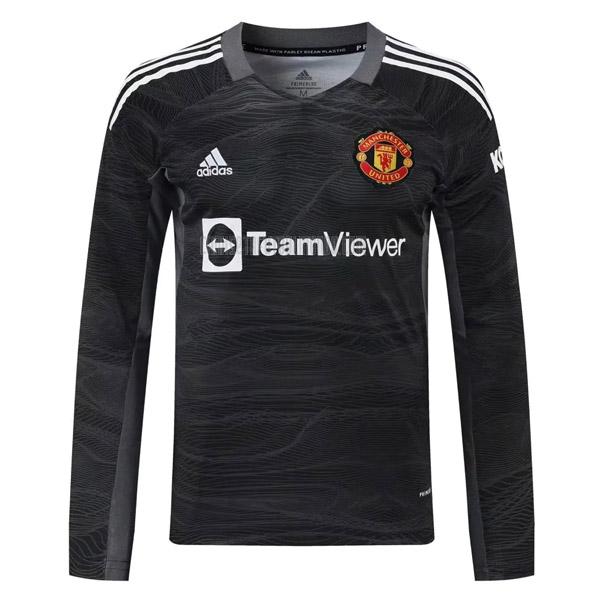 camiseta del manchester united del manga larga portero negro 2021-2022