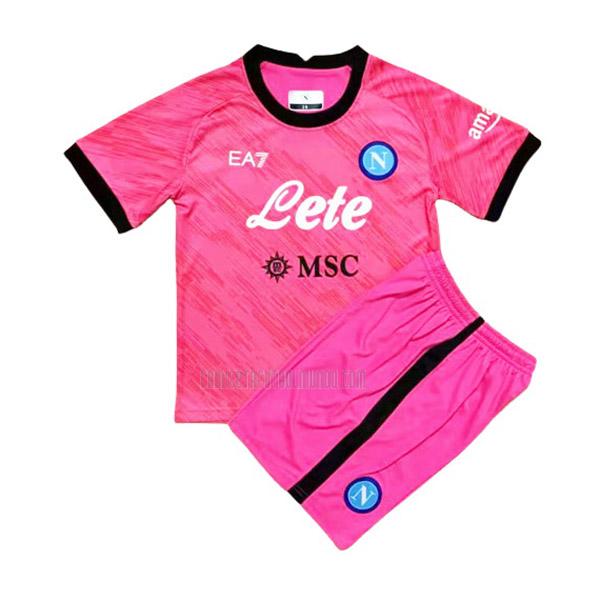 camiseta del napoli del niños portero rosa 2022-2023