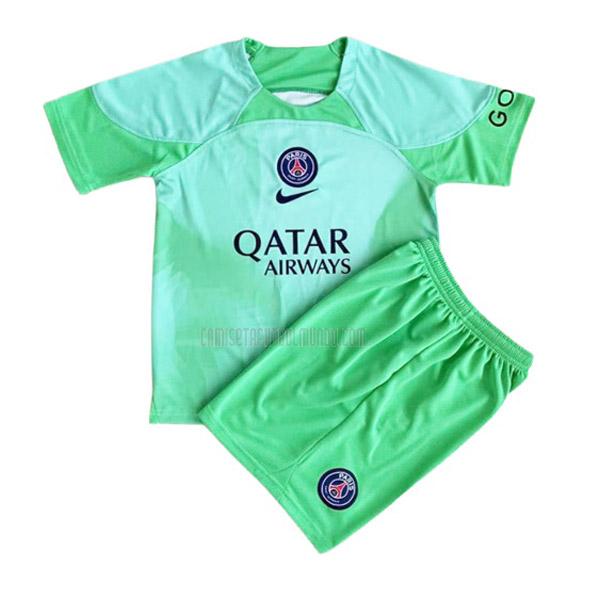 camiseta del paris saint-germain del niños portero verde 2022-2023