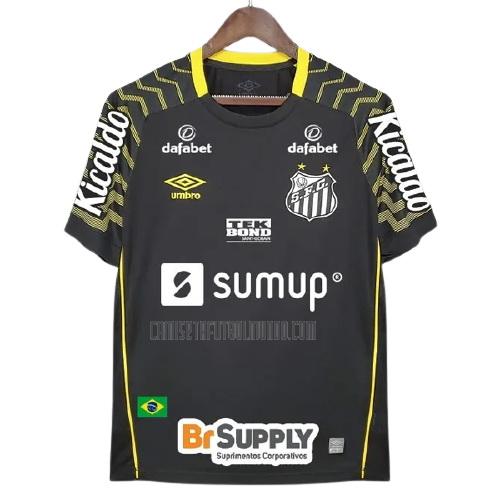 camiseta del santos fc del portero all sponsor negro 2021-2022