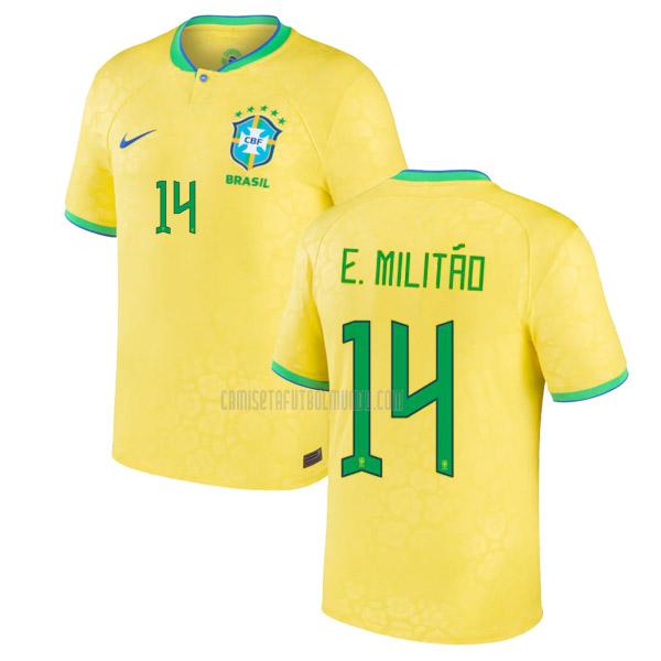 camiseta e. militão brasil copa mundial primera 2022