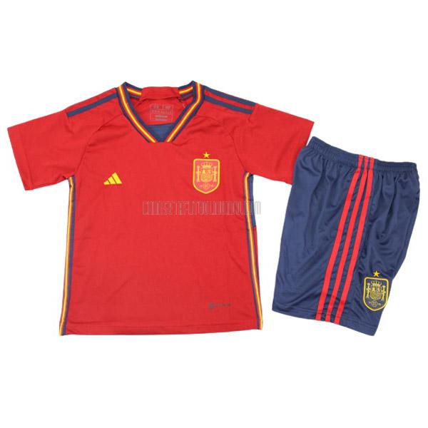 camiseta españa niños copa mundial primera 2022