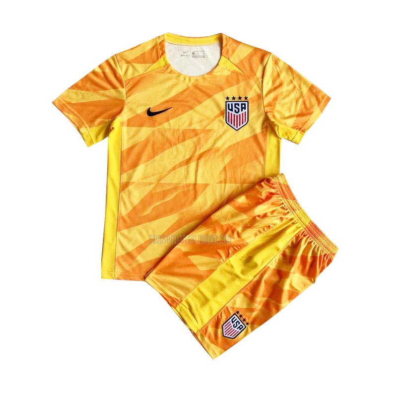 camiseta estados uniños niños portero amarillo 2023-2024