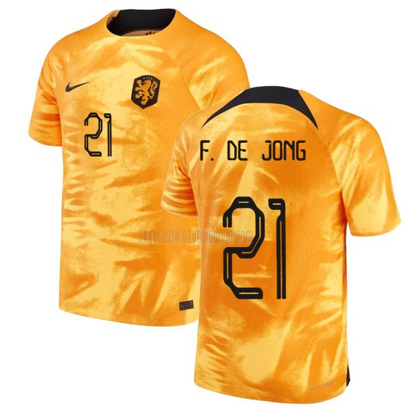 camiseta f. de jong holanda copa mundial primera 2022