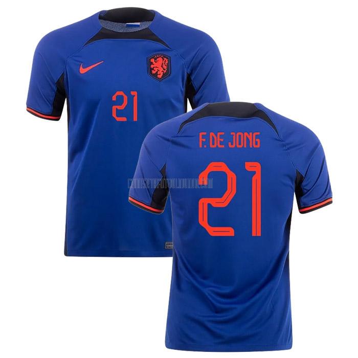 camiseta f. de jong holanda copa mundial segunda 2022
