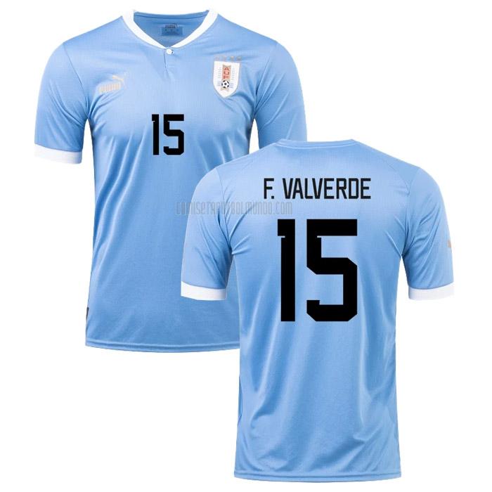 camiseta f. valverde uruguay copa mundial primera 2022