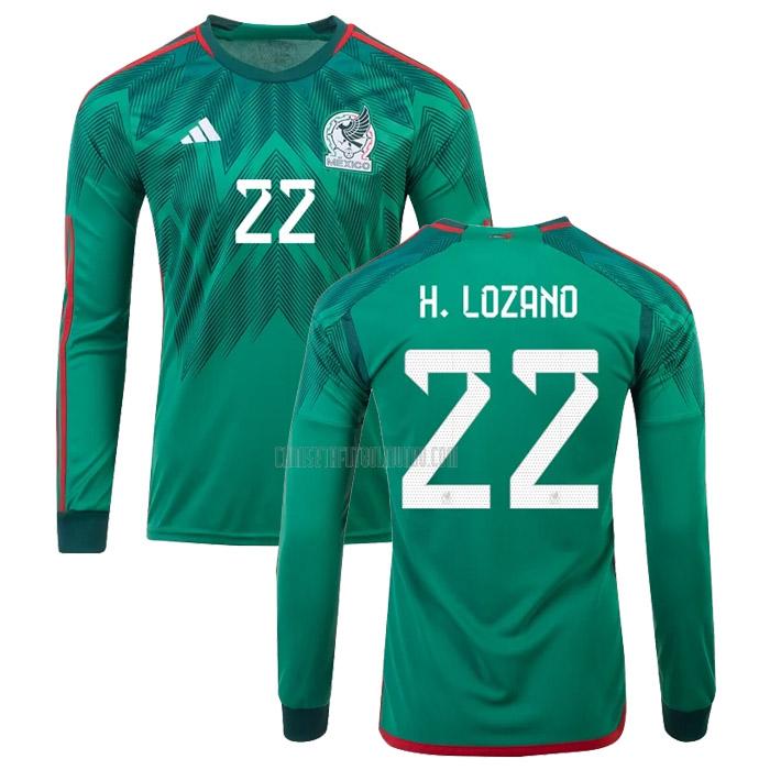 camiseta h. lozano méxico manga larga copa mundial primera 2022