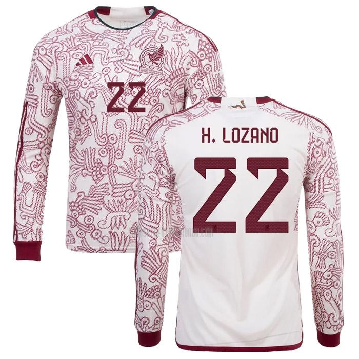 camiseta h. lozano méxico manga larga copa mundial segunda 2022