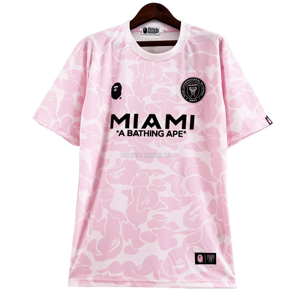 camiseta inter miami a bathing ape rosa 2023-2024