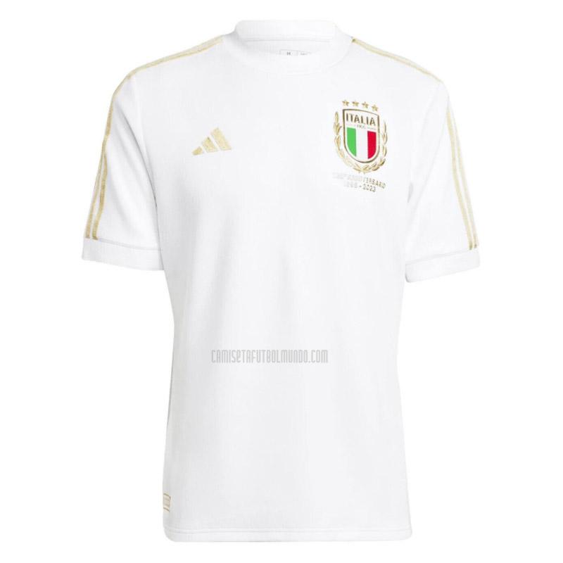 camiseta italia 125 aniversario blanco 2023