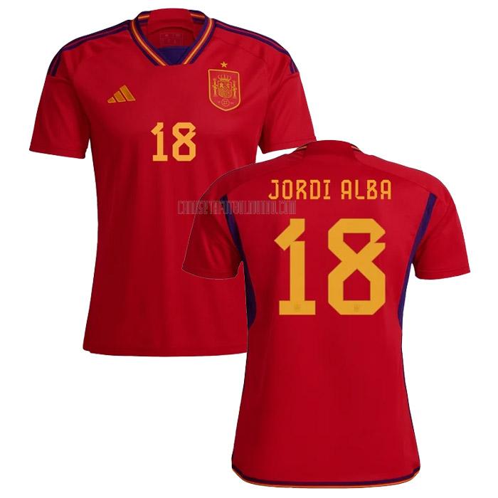 camiseta jordi alba españa copa mundial primera 2022