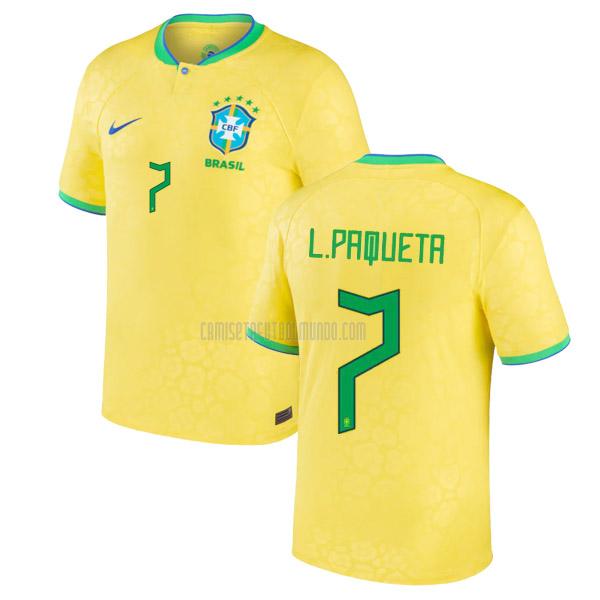 camiseta l. paqueta brasil copa mundial primera 2022