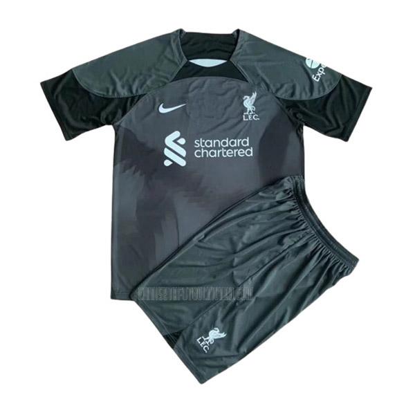 camiseta liverpool niños portero negro 2022-2023