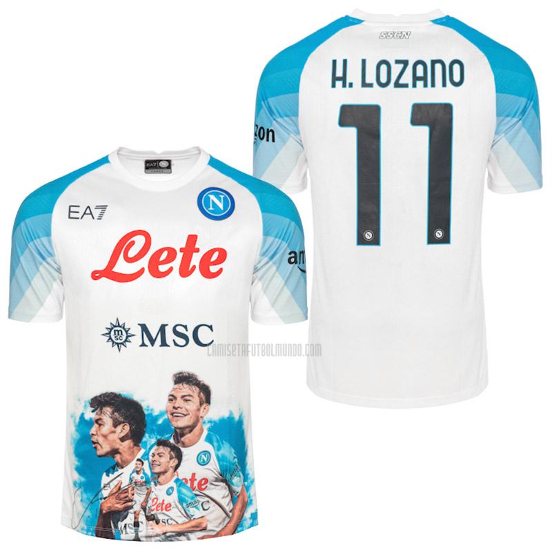camiseta lozano napoli face game blanco 2022-2023