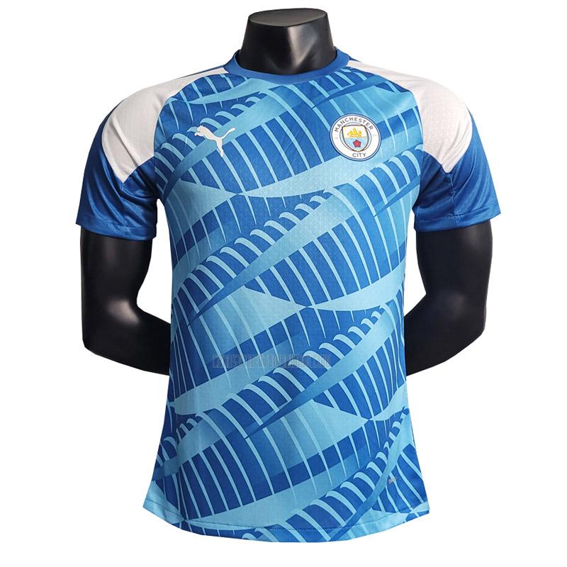 camiseta manchester city edición de jugador pre-match azul 2023-2024