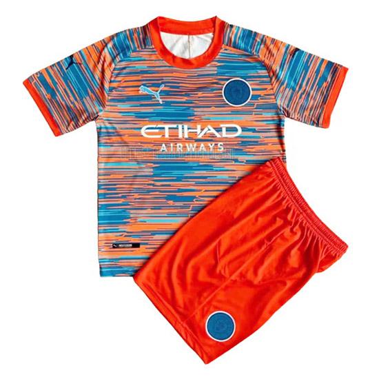 camiseta manchester city niños naranja 2022