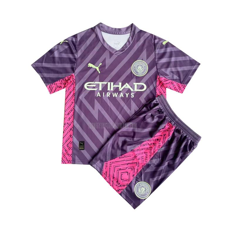 camiseta manchester city niños portero púrpura 2023-2024