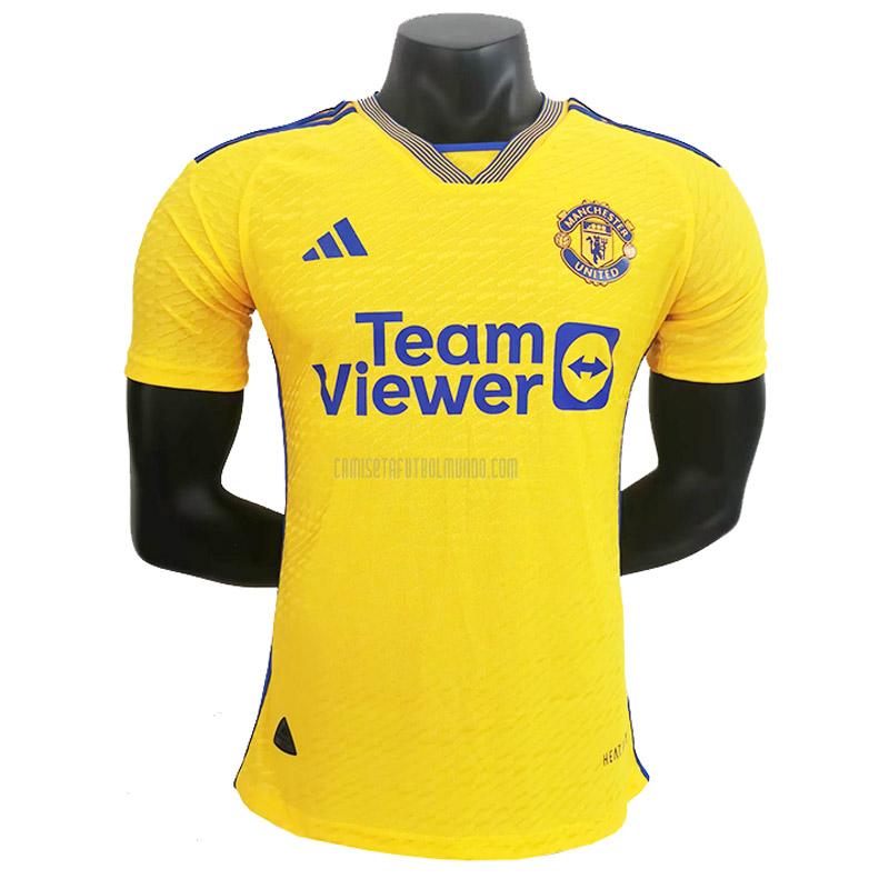 camiseta manchester united edición de jugador amarillo 2023-2024
