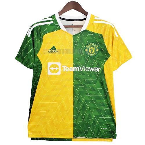 camiseta manchester united edición especial amarillo verde 2021-2022