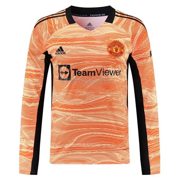 camiseta manchester united manga larga portero naranja 2021-2022