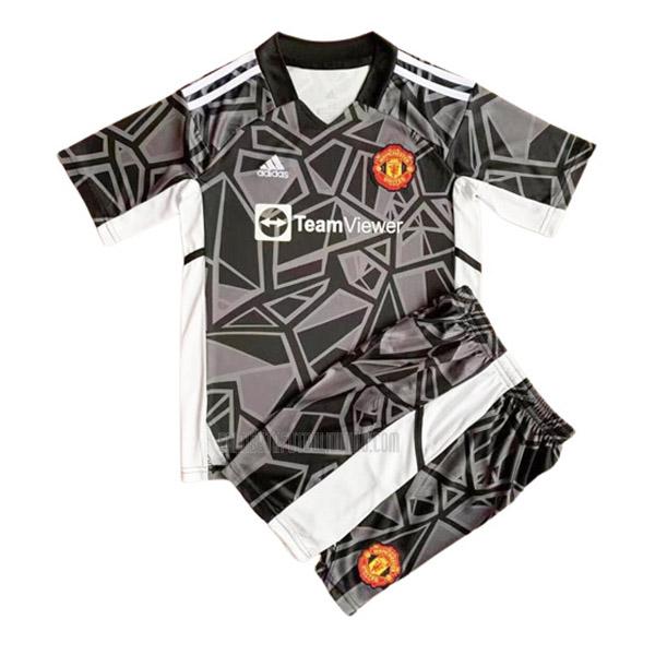 camiseta manchester united niños portero negro 2022-2023