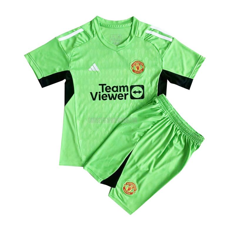 camiseta manchester united niños portero verde 2023-2024
