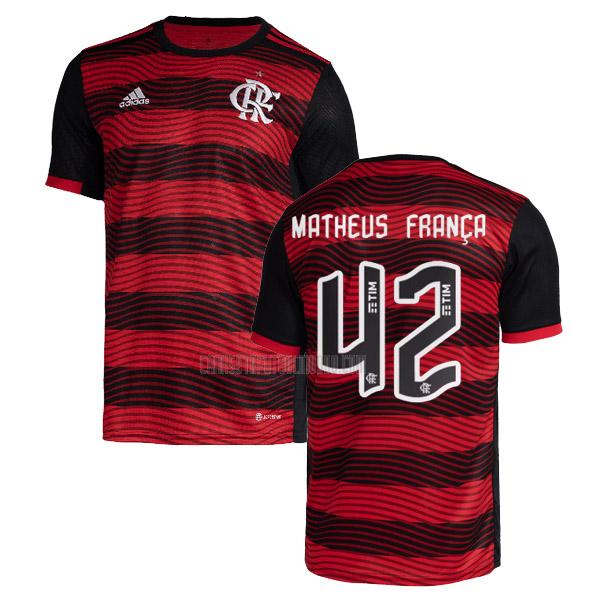 camiseta matheus franca flamengo primera 2022-2023