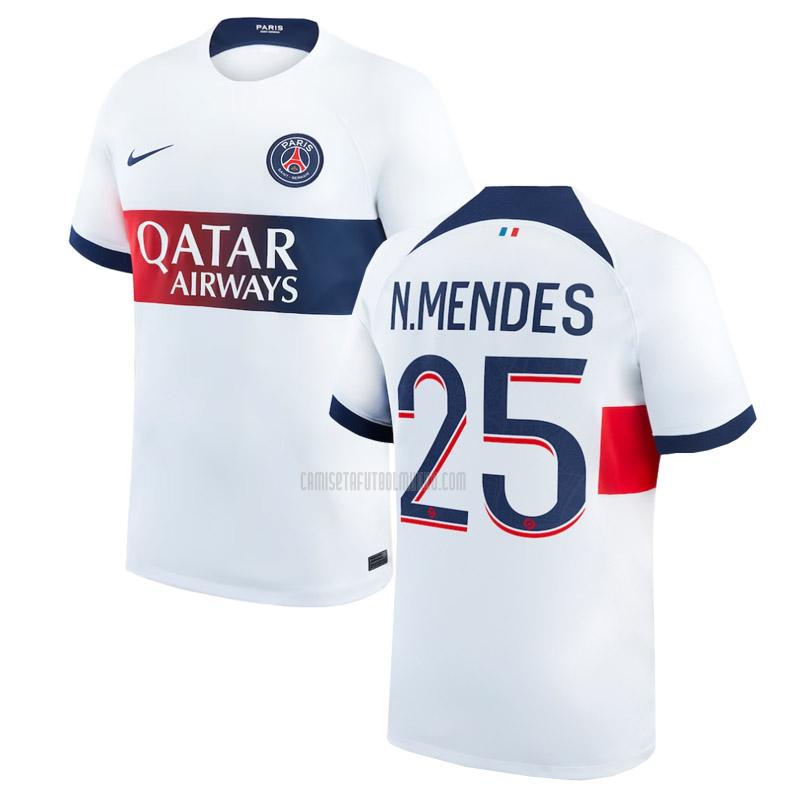 camiseta n.mendes paris saint-germain segunda 2023-2024