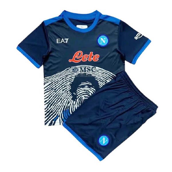 camiseta napoli maradona niños azul 2021-2022