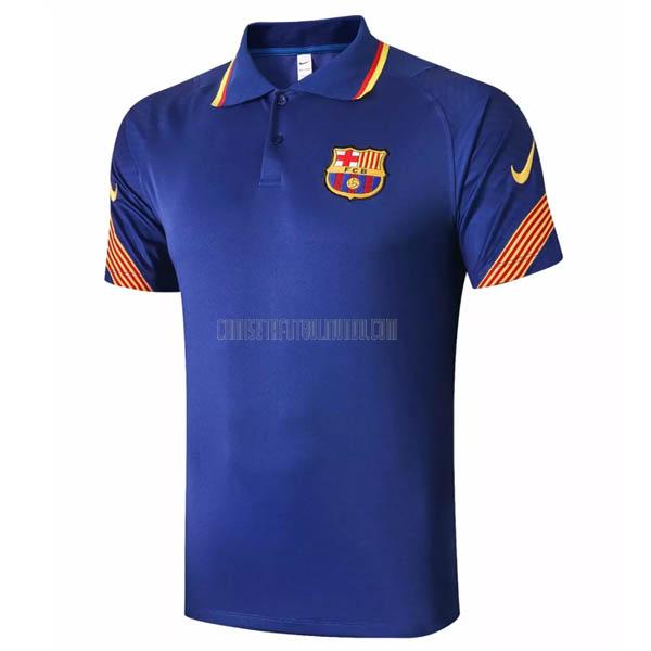 camiseta polo barcelona azul 2020-2021