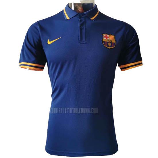 camiseta polo barcelona azul 2020