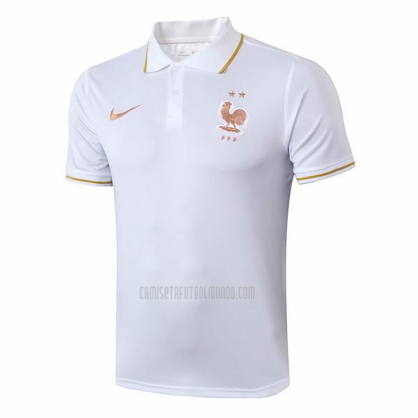 camiseta polo francia blanco 2020-21