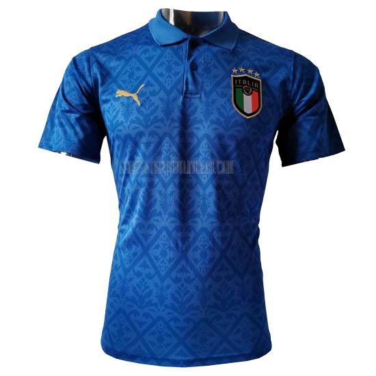 camiseta polo italia azul 2020-21