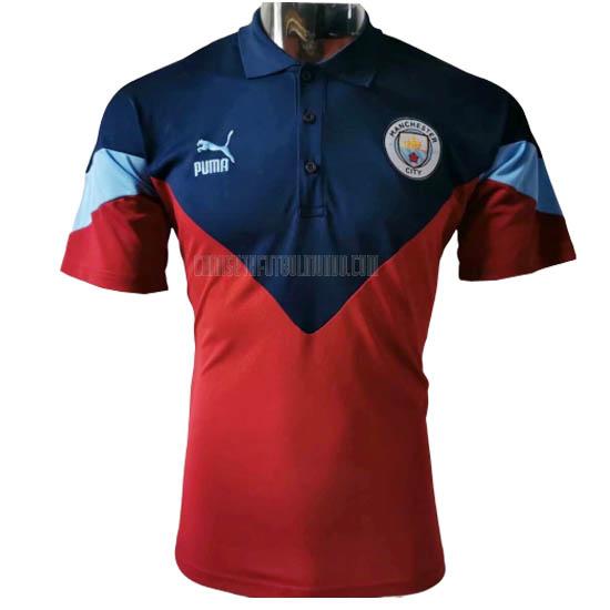 camiseta polo manchester city azul-rojo 2020