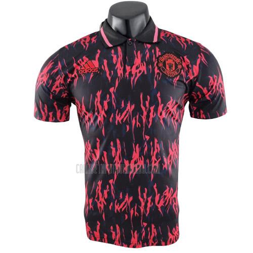 camiseta polo manchester united rojo negro ml1 2022