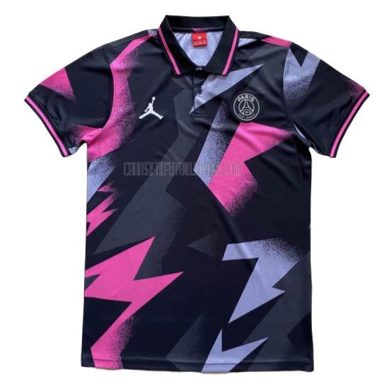 camiseta polo paris saint-germain rosa-negro 2020