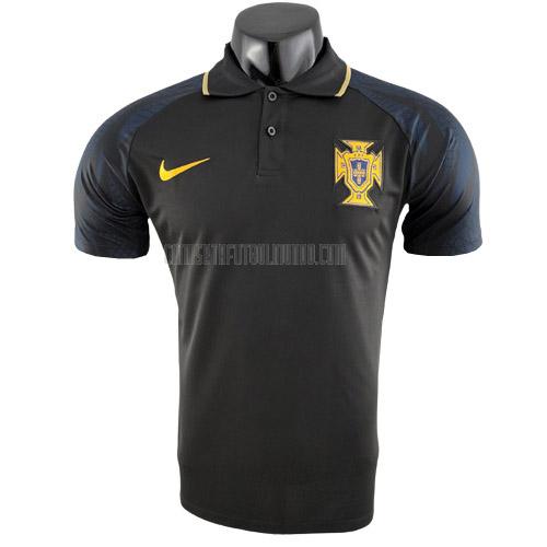 camiseta polo portugal negro 2022