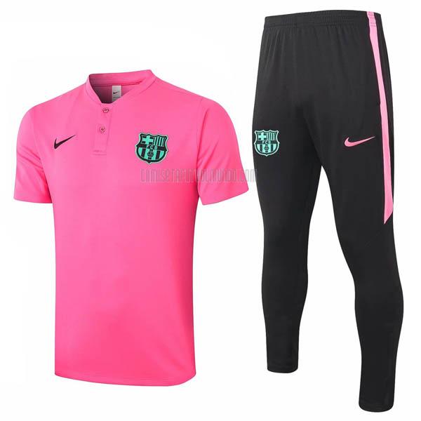 camiseta polo y pantalones barcelona rosa 2020