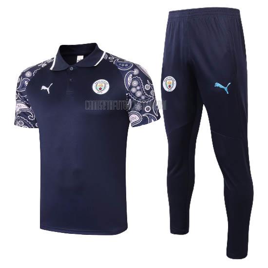 camiseta polo y pantalones manchester city azul marino 2020-2021