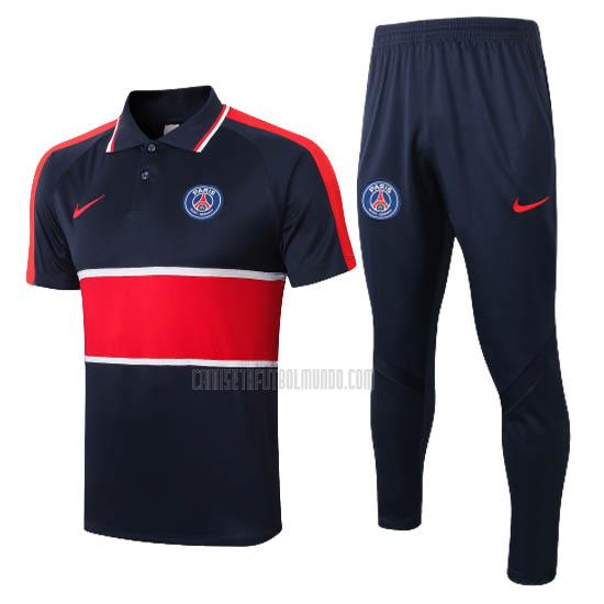 camiseta polo y pantalones paris saint-germain azul marino 2020-2021