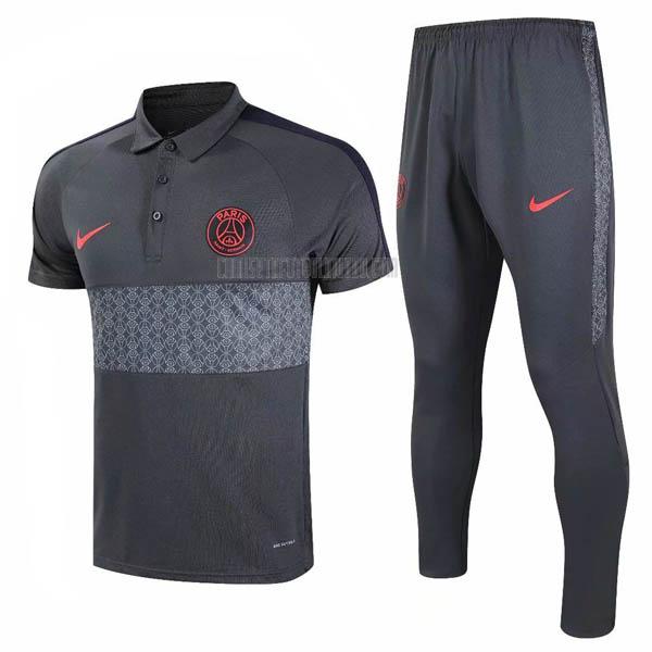 camiseta polo y pantalones paris saint-germain gris 2020-21