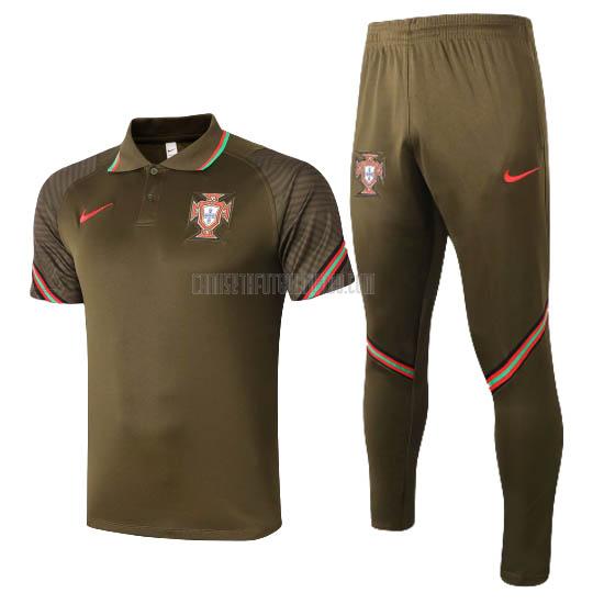 camiseta polo y pantalones portugal marrón 2020-2021