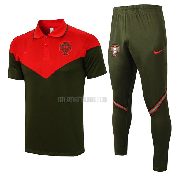 camiseta polo y pantalones portugal rojo verde 2021-2022