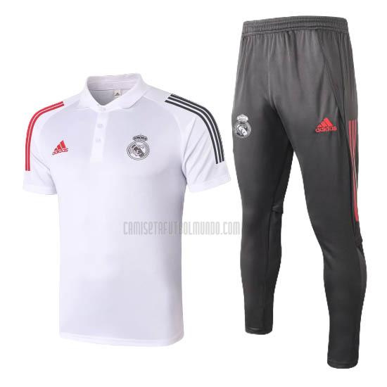 camiseta polo y pantalones real madrid blanco 2020-2021