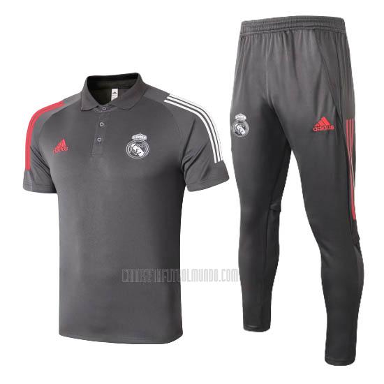 camiseta polo y pantalones real madrid negro 2020-2021
