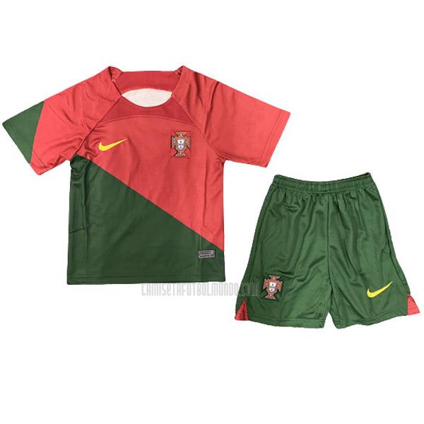 camiseta portugal niños copa mundial primera 2022
