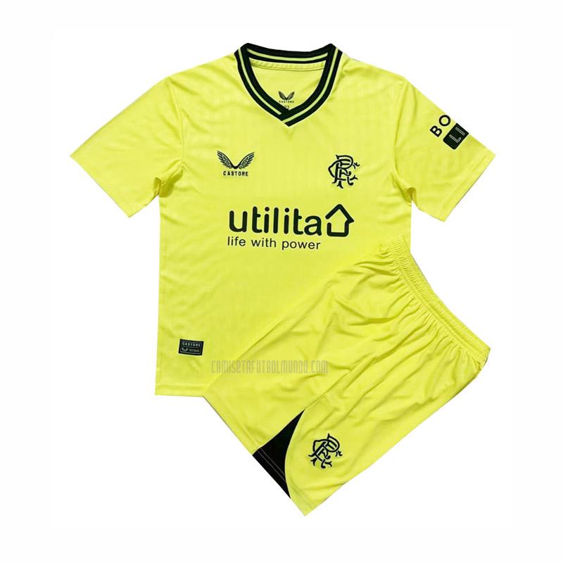 camiseta rangers niños portero amarillo 2023-2024