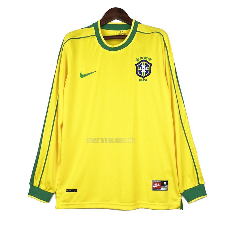 camiseta retro brasil manga larga primera 1988