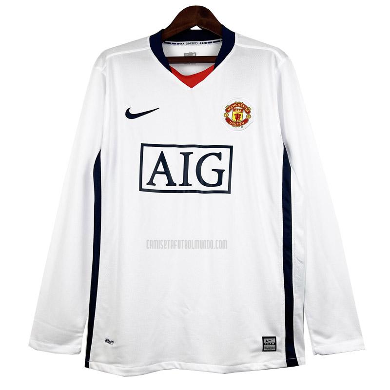 camiseta retro manchester united manga larga segunda 2007-2008