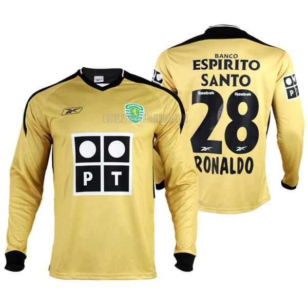 camiseta retro ronaldo sporting cp manga larga segunda 2003-2004